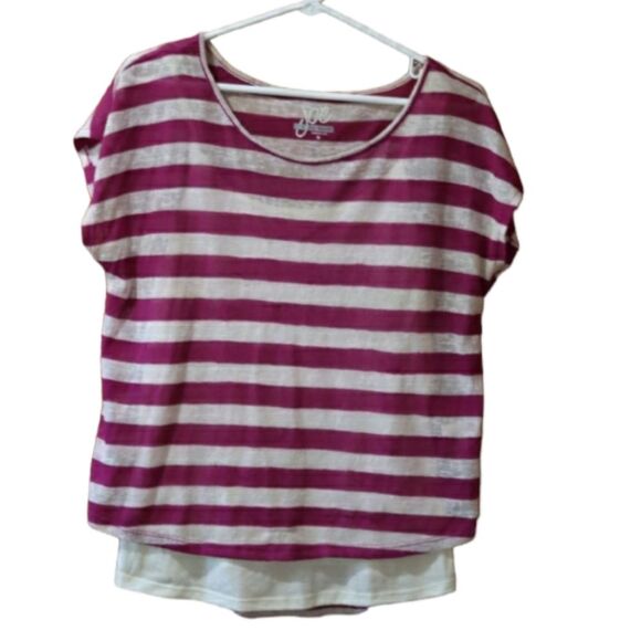 Joe Boxer Pink Striped Layered Preppy Y2K Top Medium - Picture 1 of 10